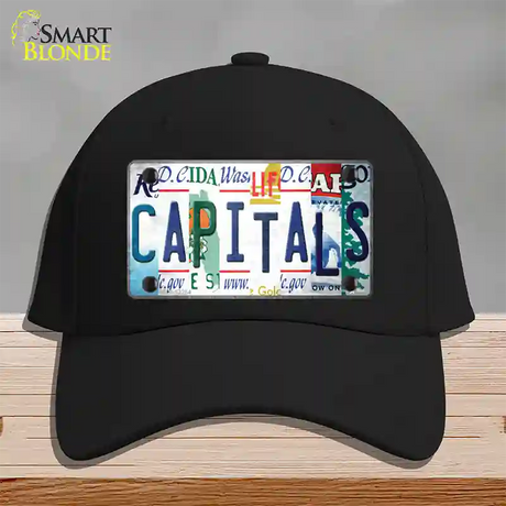 Capitals Strip Art Novelty License Plate Hat Tag Cotton / Black