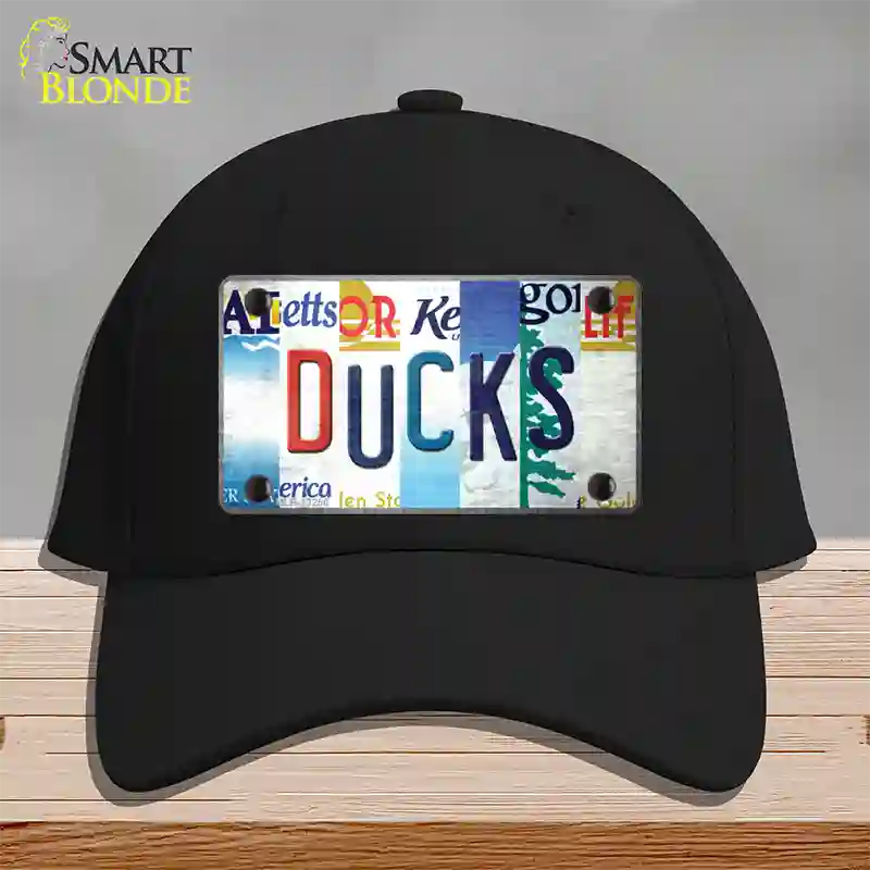 Ducks Strip Art Novelty License Plate Hat Tag Cotton / Black