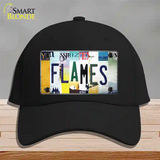 Flames Strip Art Novelty License Plate Hat Tag Cotton / Black