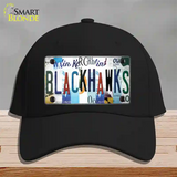 Blackhawks Strip Art Novelty License Plate Hat Tag Cotton / Black