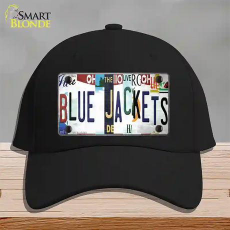 Blue Jackets Strip Art Novelty License Plate Hat Tag Cotton / Black