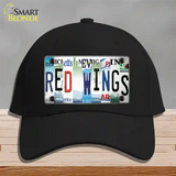 Red Wings Strip Art Novelty License Plate Hat Tag Cotton / Black