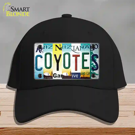 Coyotes Strip Art Novelty License Plate Hat Tag Cotton / Black