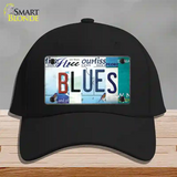 Blues Strip Art Novelty License Plate Hat Tag Cotton / Black