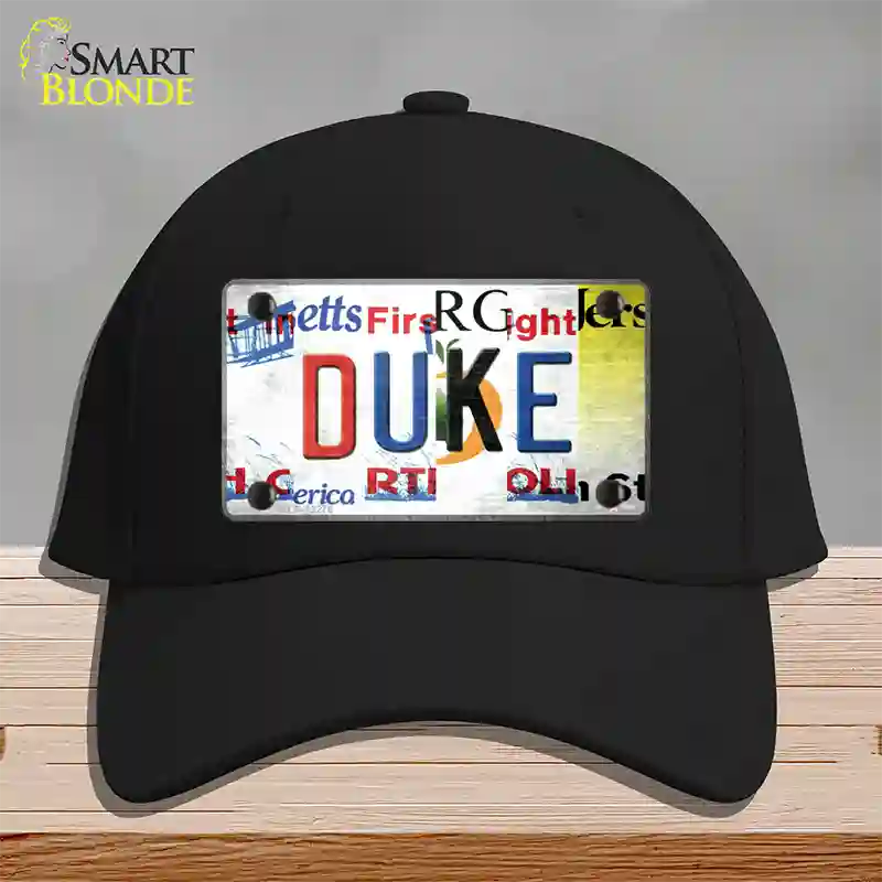 Duke Strip Art Novelty License Plate Hat Tag Cotton / Black