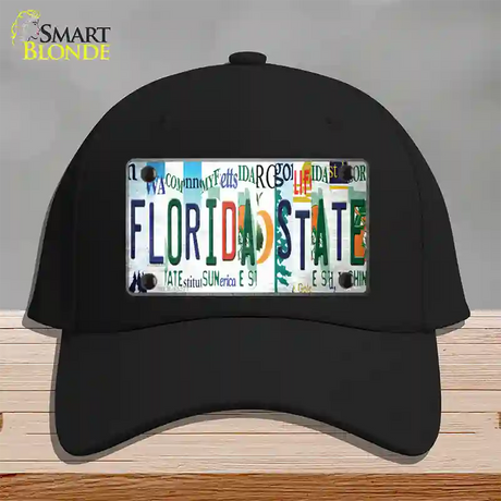 Florida State Strip Art Novelty License Plate Hat Tag Cotton / Black