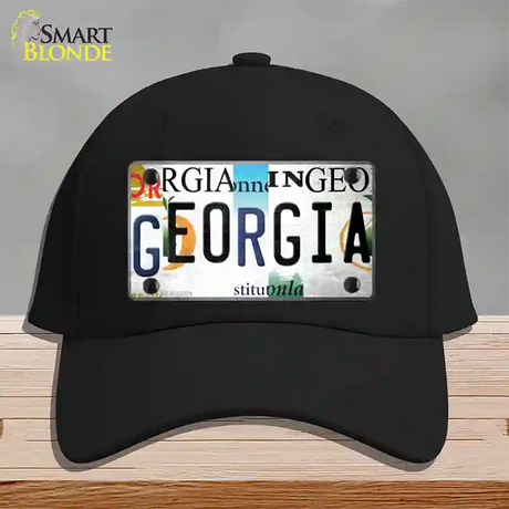 Georgia Strip Art Novelty License Plate Hat Tag Cotton / Black