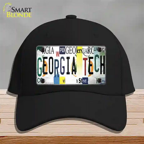 Georgia Tech Strip Art Novelty License Plate Hat Tag Cotton / Black