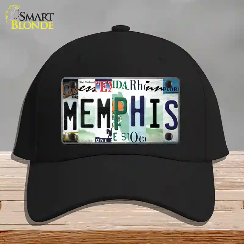 Memphis Strip Art Novelty License Plate Hat Tag Cotton / Black