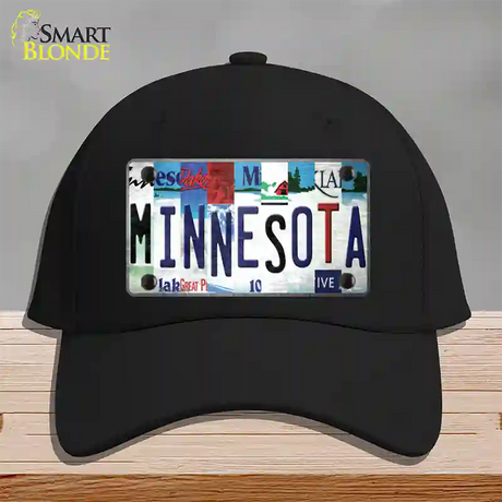 Minnesota Strip Art Novelty License Plate Hat Tag Cotton / Black