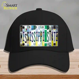 Mississippi State Strip Art Novelty License Plate Hat Tag Cotton / Black