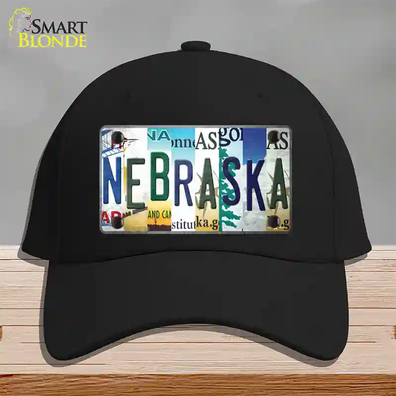 Nebraska Strip Art Novelty License Plate Hat Tag Cotton / Black