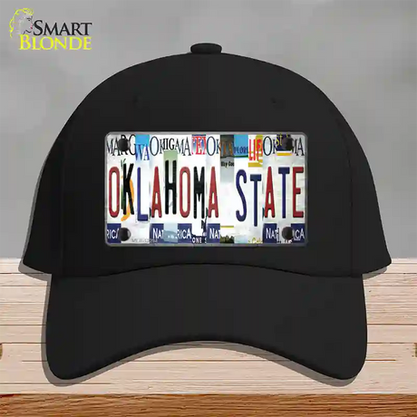 Oklahoma State Strip Art Novelty License Plate Hat Tag Cotton / Black