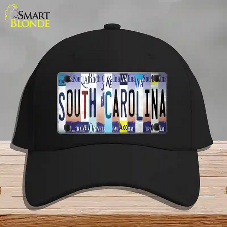 South Carolina Strip Art Novelty License Plate Hat Tag Cotton / Black