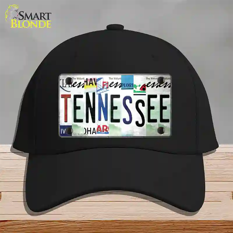 Tennessee Strip Art Novelty License Plate Hat Tag Cotton / Black