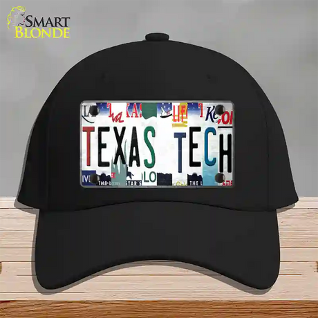 Texas Tech Strip Art Novelty License Plate Hat Tag Cotton / Black