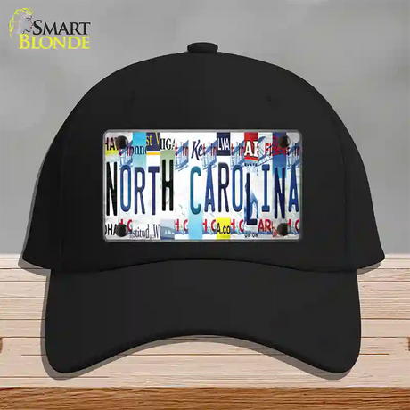 North Carolina Strip Art Novelty License Plate Hat Tag Cotton / Black