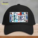 Wisconsin Strip Art Novelty License Plate Hat Tag Cotton / Black