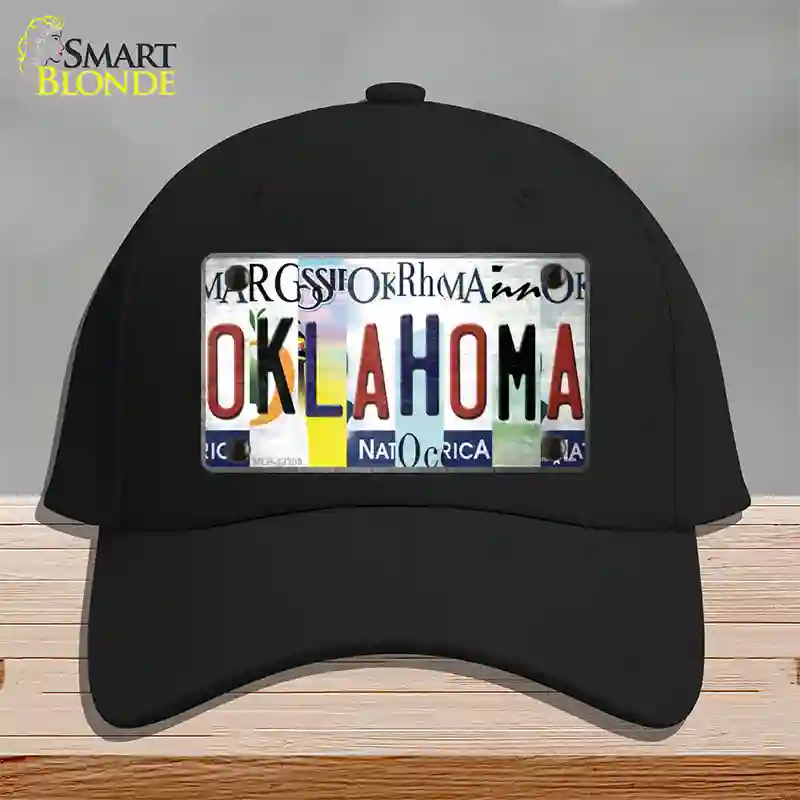 Oklahoma Strip Art Novelty License Plate Hat Tag Cotton / Black