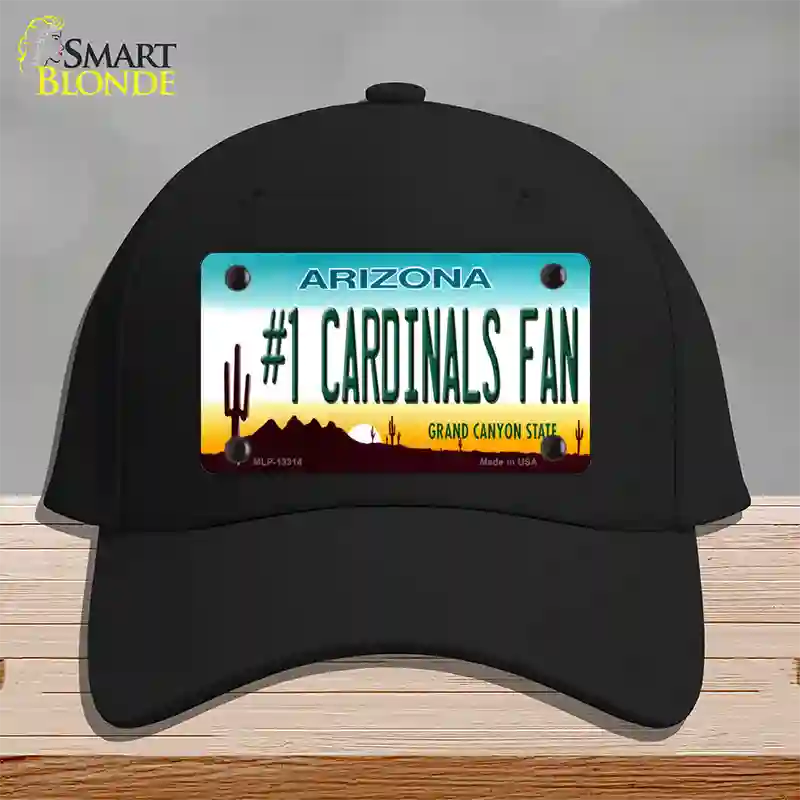 Number 1 Cardinals Fan Novelty License Plate Hat Tag Cotton / Black