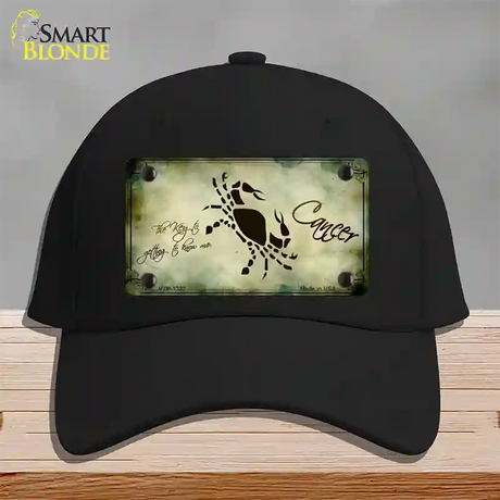 Cancer Zodiac Novelty License Plate Hat Cotton / Black