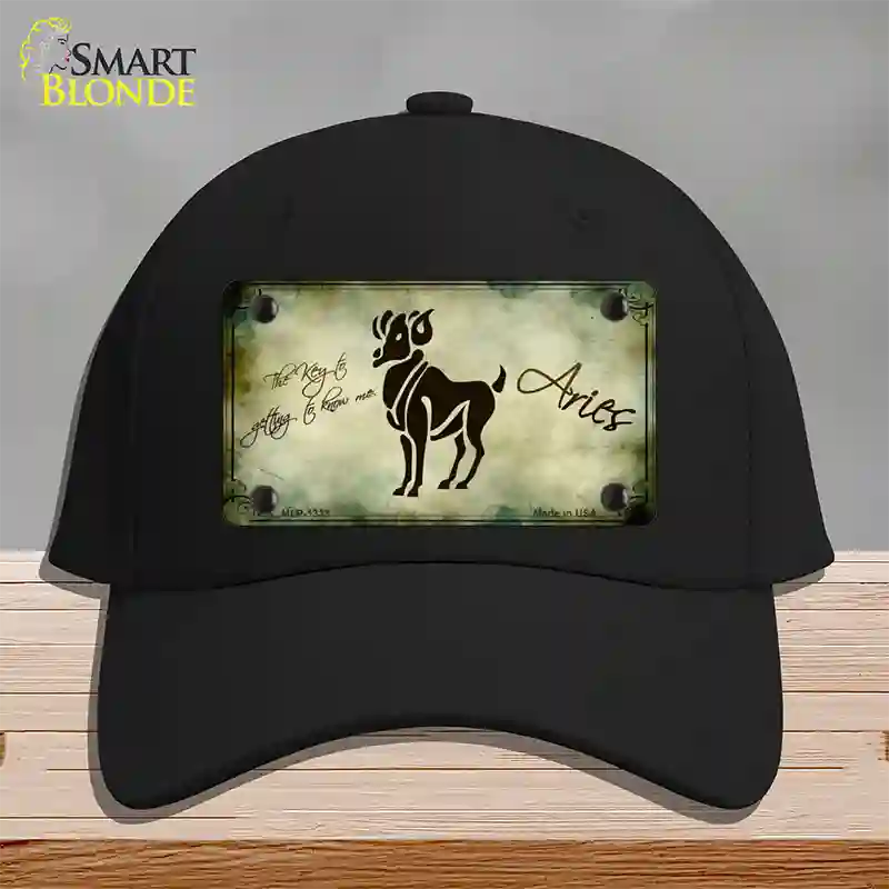 Aries Zodiac Novelty License Plate Hat Cotton / Black