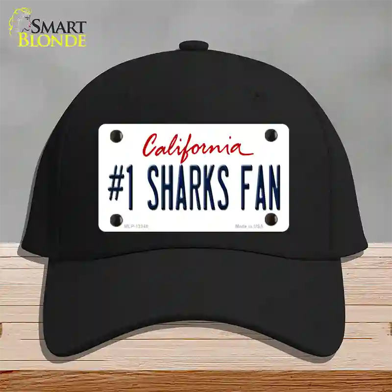 Number 1 Sharks Fan Novelty License Plate Hat Tag Cotton / Black