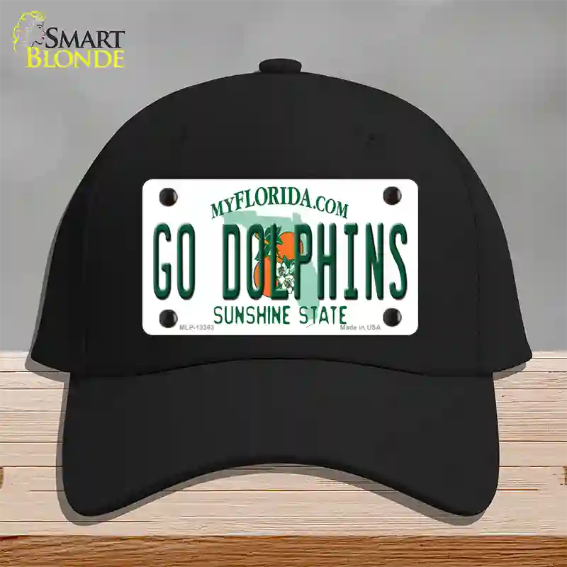 Go Dolphins Novelty License Plate Hat Tag Cotton / Black