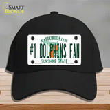 Number 1 Dolphins Fan Novelty License Plate Hat Tag Cotton / Black