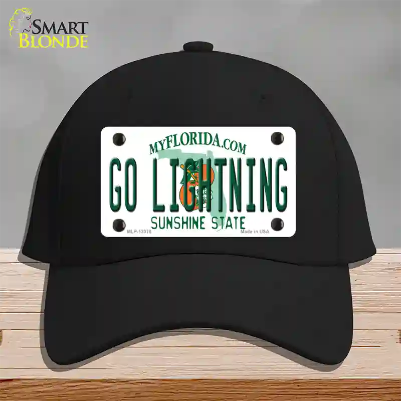 Go Lightning Novelty License Plate Hat Tag Cotton / Black