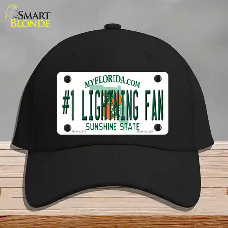 Number 1 Lightning Fan Novelty License Plate Hat Tag Cotton / Black