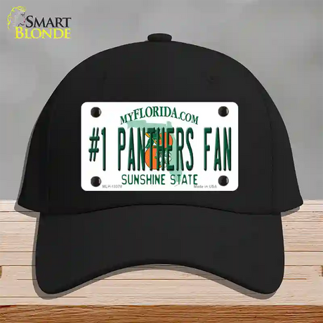 Number 1 Panthers Fan Novelty License Plate Hat Tag Cotton / Black