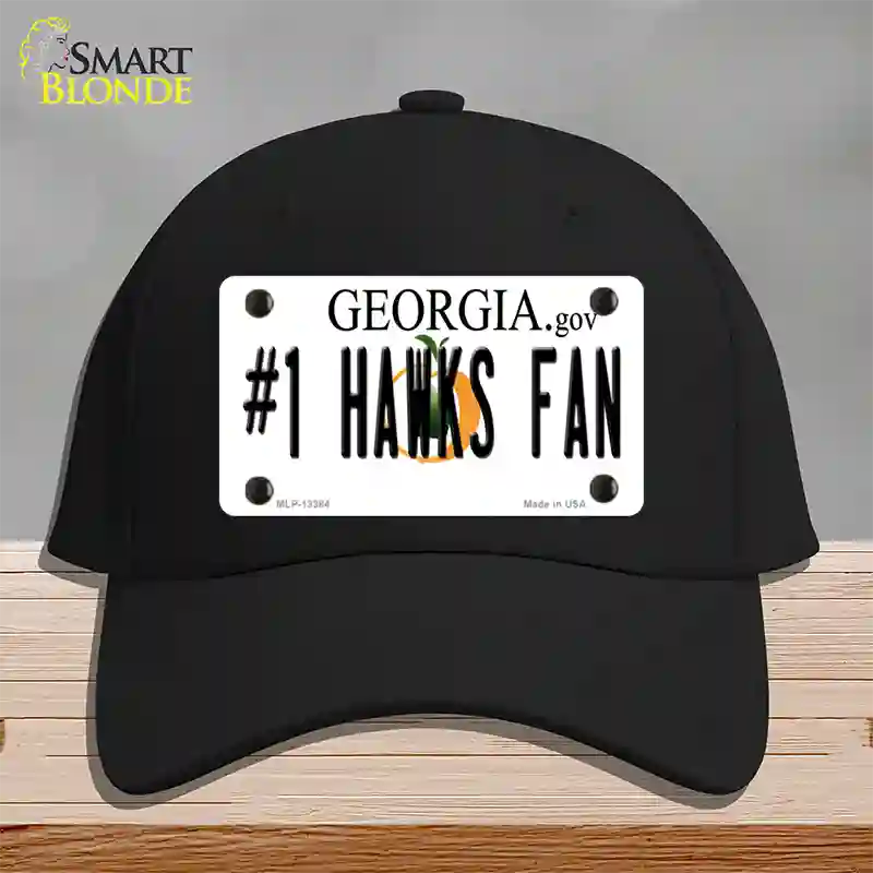 Number 1 Hawks Fan Novelty License Plate Hat Tag Cotton / Black