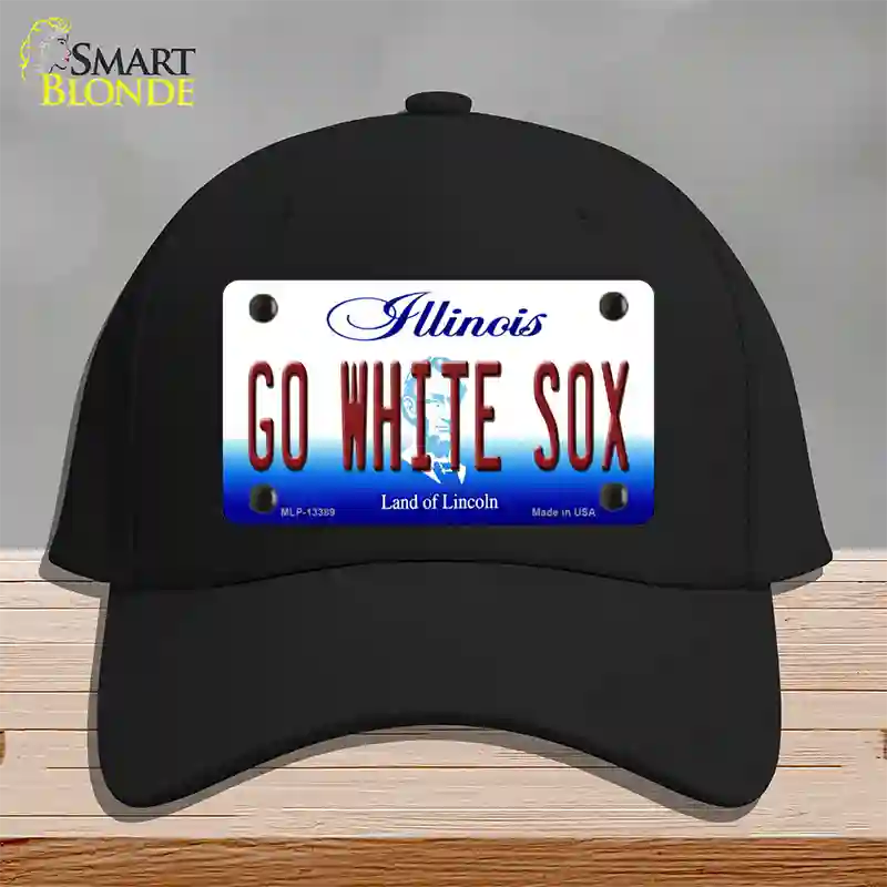 Go White Sox Novelty License Plate Hat Tag Cotton / Black