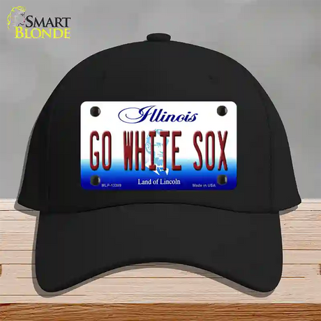 Go White Sox Novelty License Plate Hat Tag Cotton / Black