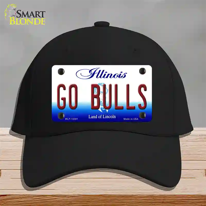 Go Bulls Novelty License Plate Hat Tag Cotton / Black