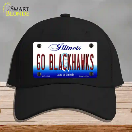 Go Blackhawks Novelty License Plate Hat Tag Cotton / Black