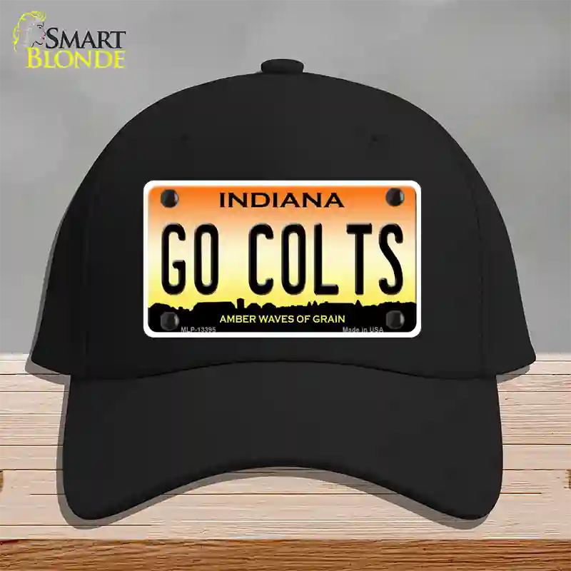 Go Colts Novelty License Plate Hat Tag Cotton / Black