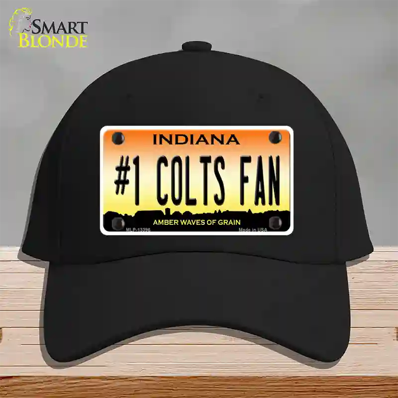 Number 1 Colts Fan Novelty License Plate Hat Tag Cotton / Black