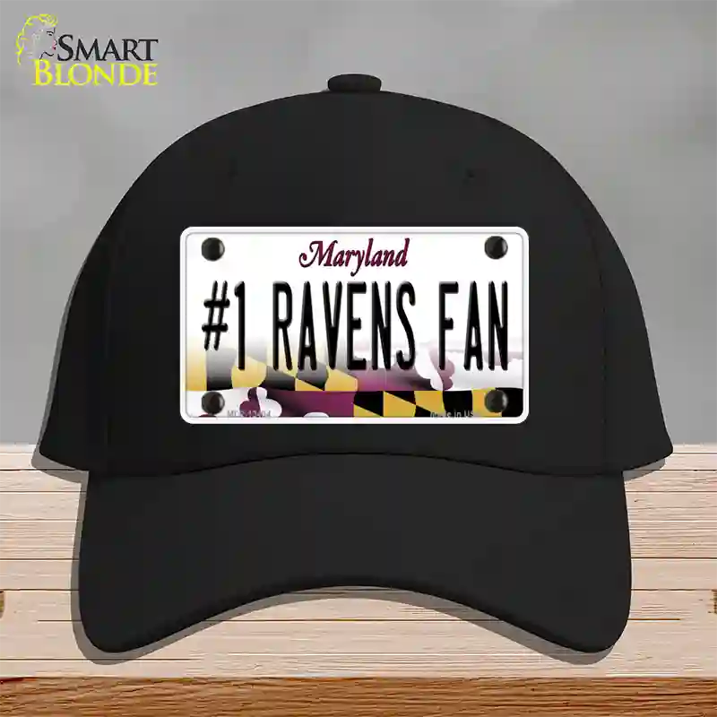 Number 1 Ravens Fan Novelty License Plate Hat Tag Cotton / Black