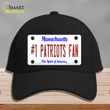 Number 1 Patriots Fan Novelty License Plate Hat Tag Cotton / Black