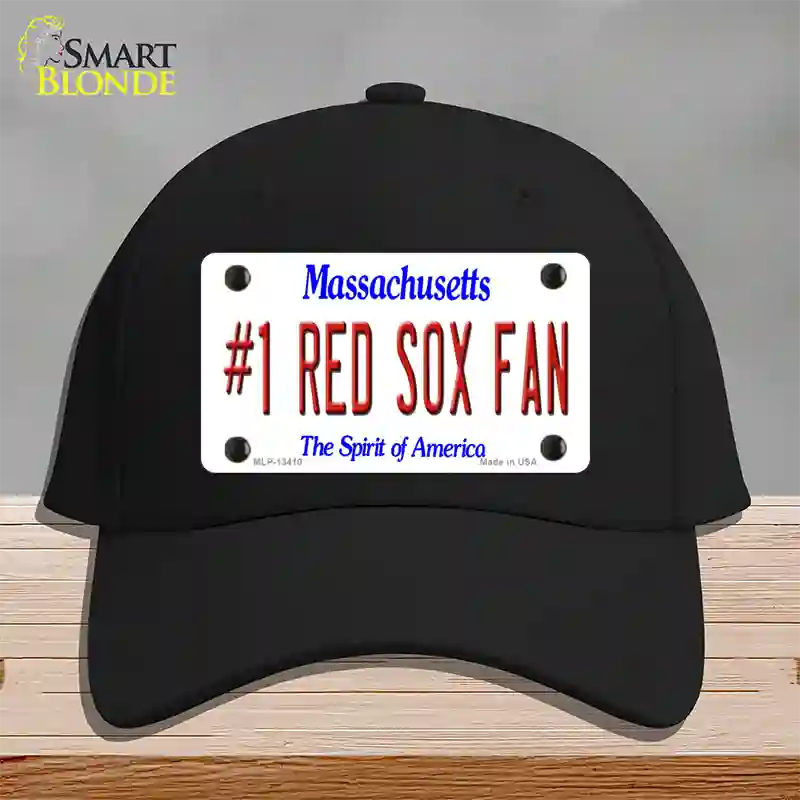 Number 1 Red Sox Fan Novelty License Plate Hat Tag Cotton / Black