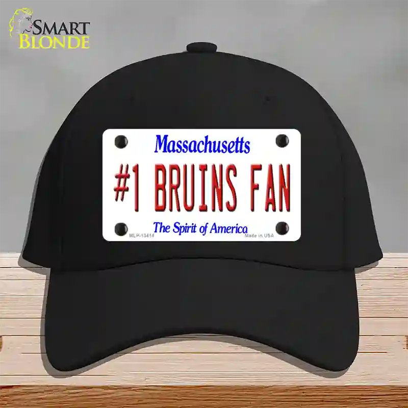 Number 1 Bruins Fan Novelty License Plate Hat Tag Cotton / Black