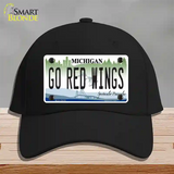 Go Red Wings Novelty License Plate Hat Tag Cotton / Black