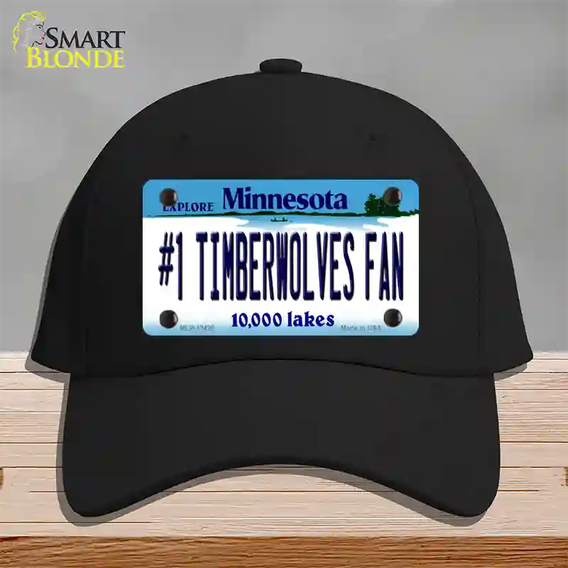 Number 1 Timberwolves Fan Novelty License Plate Hat Tag Cotton / Black