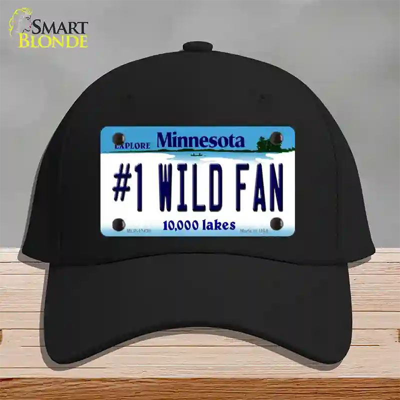 Number 1 Wild Fan Novelty License Plate Hat Tag Cotton / Black