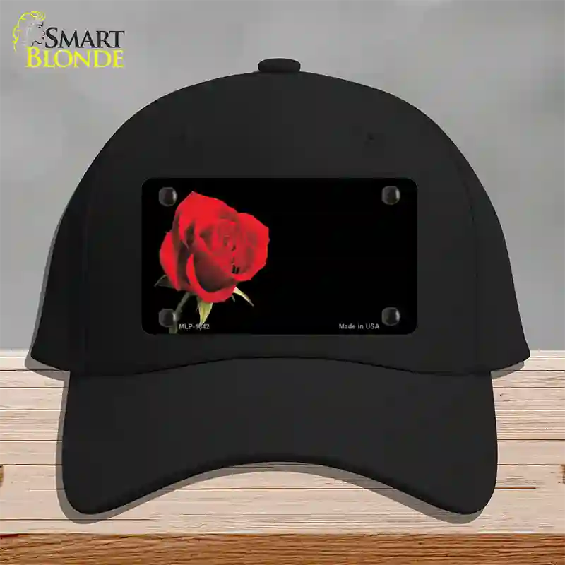 Rose Offset Novelty License Plate Hat Cotton / Black