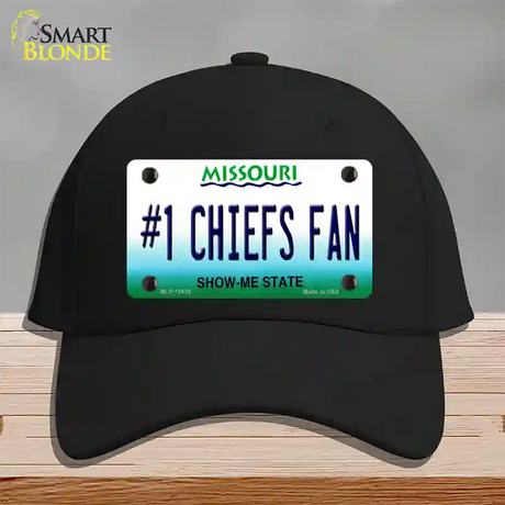 Number 1 Chiefs Fan Novelty License Plate Hat Tag Cotton / Black