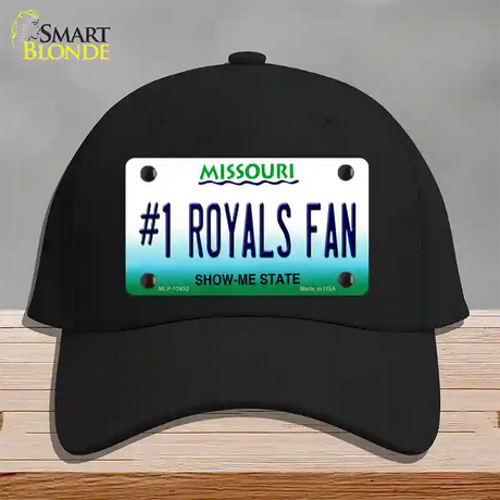 Number 1 Royals Fan Novelty License Plate Hat Tag Cotton / Black