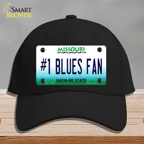 Number 1 Blues Fan Novelty License Plate Hat Tag Cotton / Black